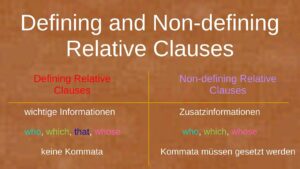 Relativsätze im Englischen: Defining und Non-defining Relative Clauses